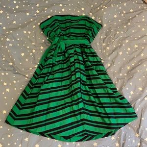 Green and Blue Silk Ribbon Dress